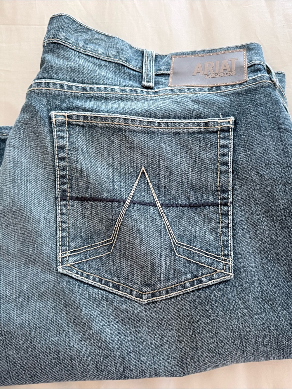 Ariat Men’s Light Blue Bootcut Jeans with Signature Back Pocket